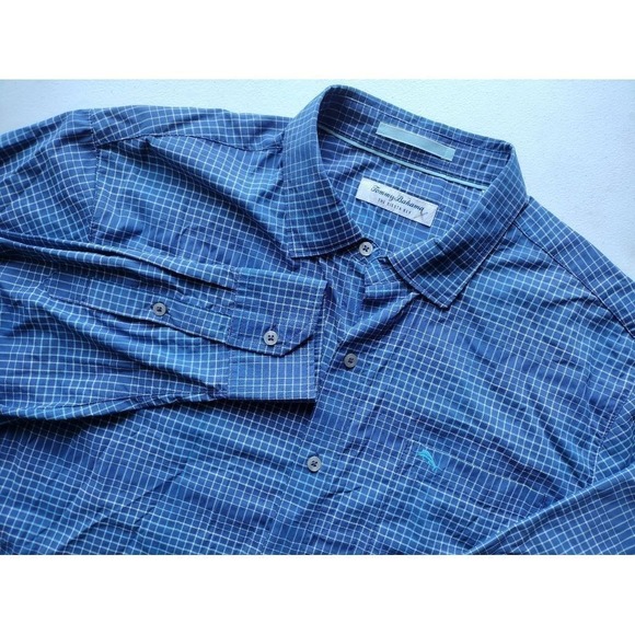 Tommy Bahama Other - Tommy Bahama The Siesta Key Mens L/G Blue Plaid Long Sleeve Button‎ Down Shirt